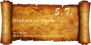 Stefanits Tünde névjegykártya